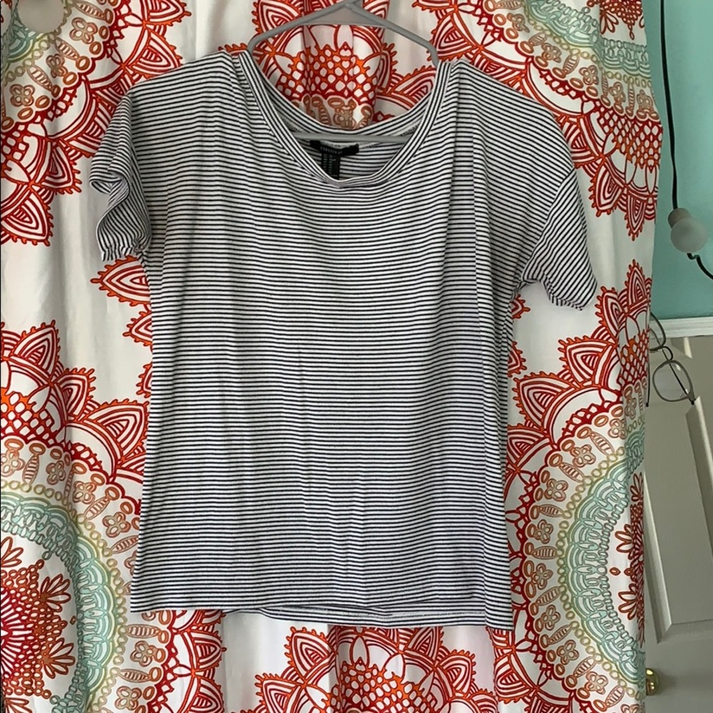 Waffle knit striped tee